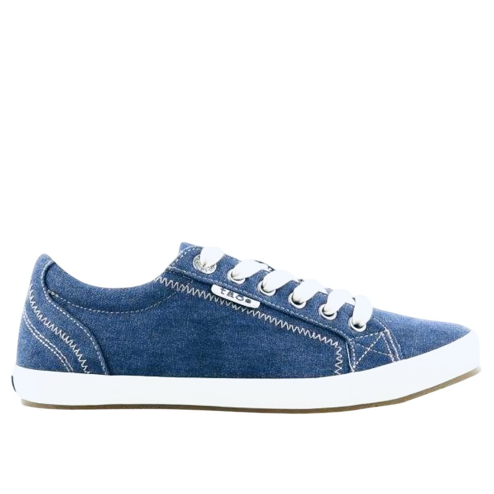 Taos Star Blue Denim Canvas Lace Up‎ Sneakers Womens 6.5 STA-12844 Comfort Shoes